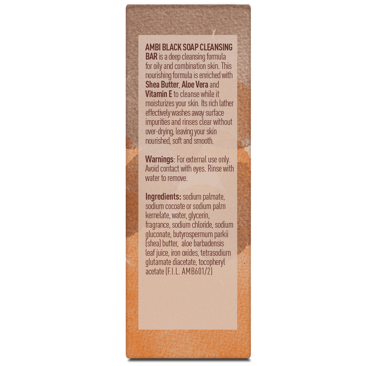 Ambi Cleansing Bar Soap Black With Shea Butter & Vit E 3.5oz