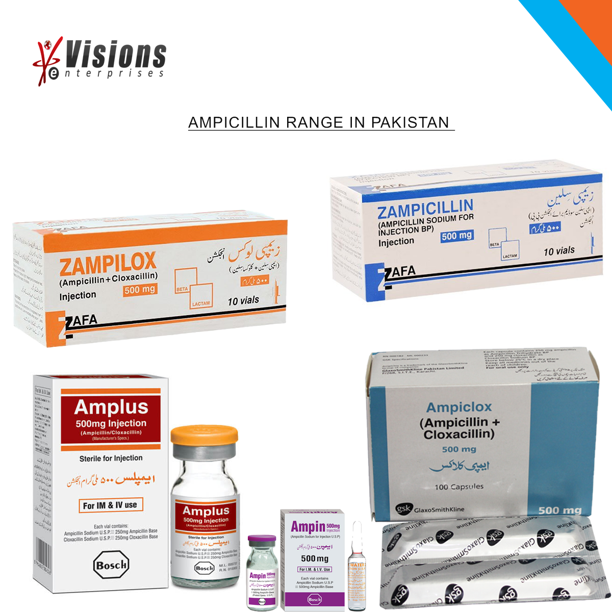 AMPICILLIN TRIH CP 500MG 100