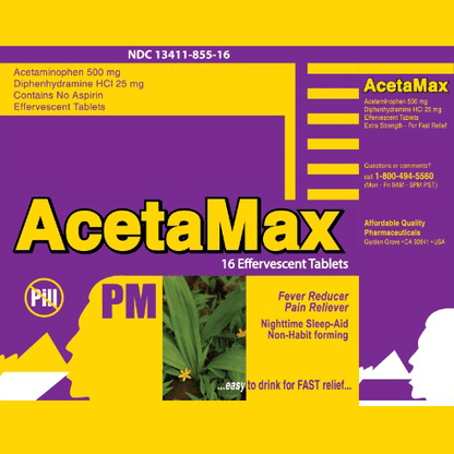 LDR ACETAMIN PM TB 25-500MG 24