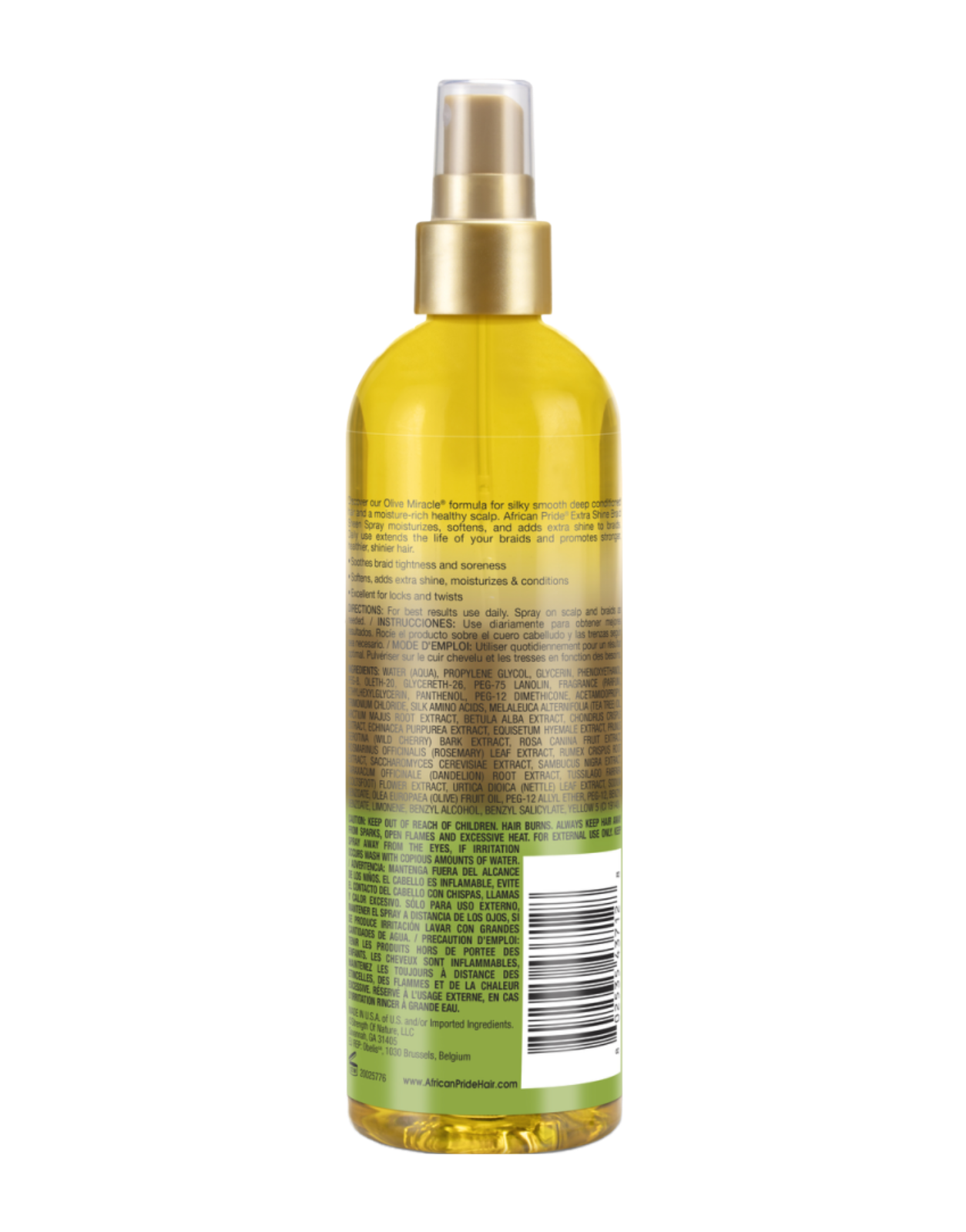 African Pride Olive Miracle Braid Spray Extra Shine 12oz