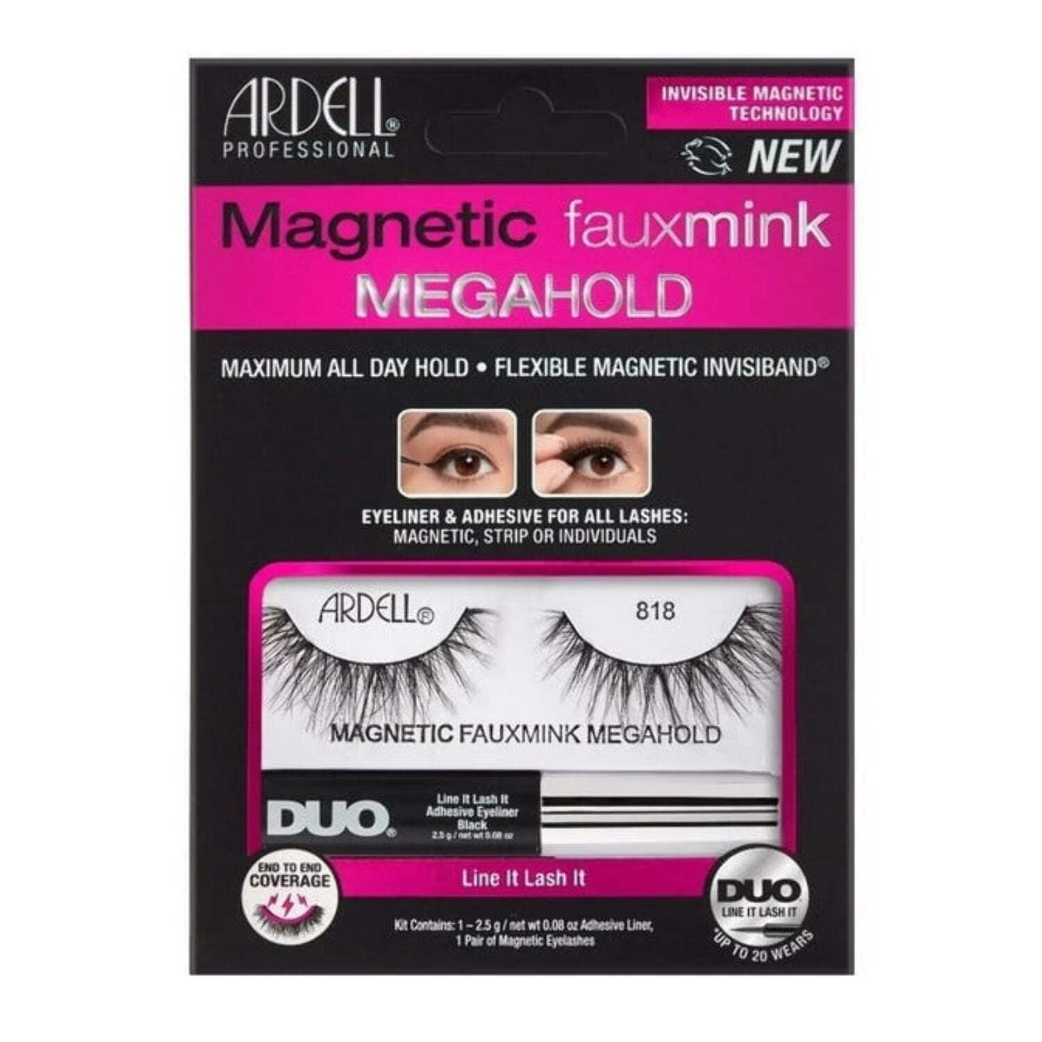Ardell Magnetic MegaHold Liquid Liner & Lash Kit - 818 Faux Mink