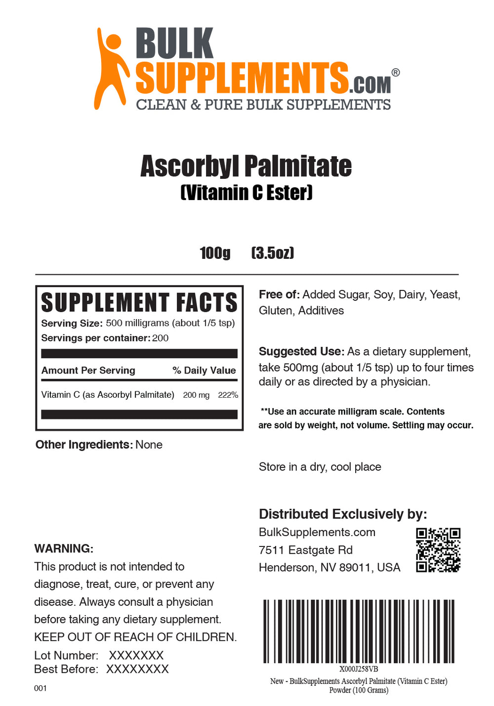 ASCORBYL PALMITATE NF PWD 25 GM DS