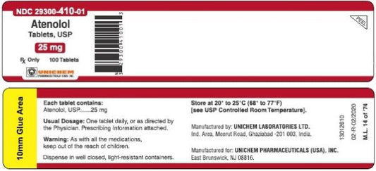 ATENOLOL TB 25MG 100 CPLT