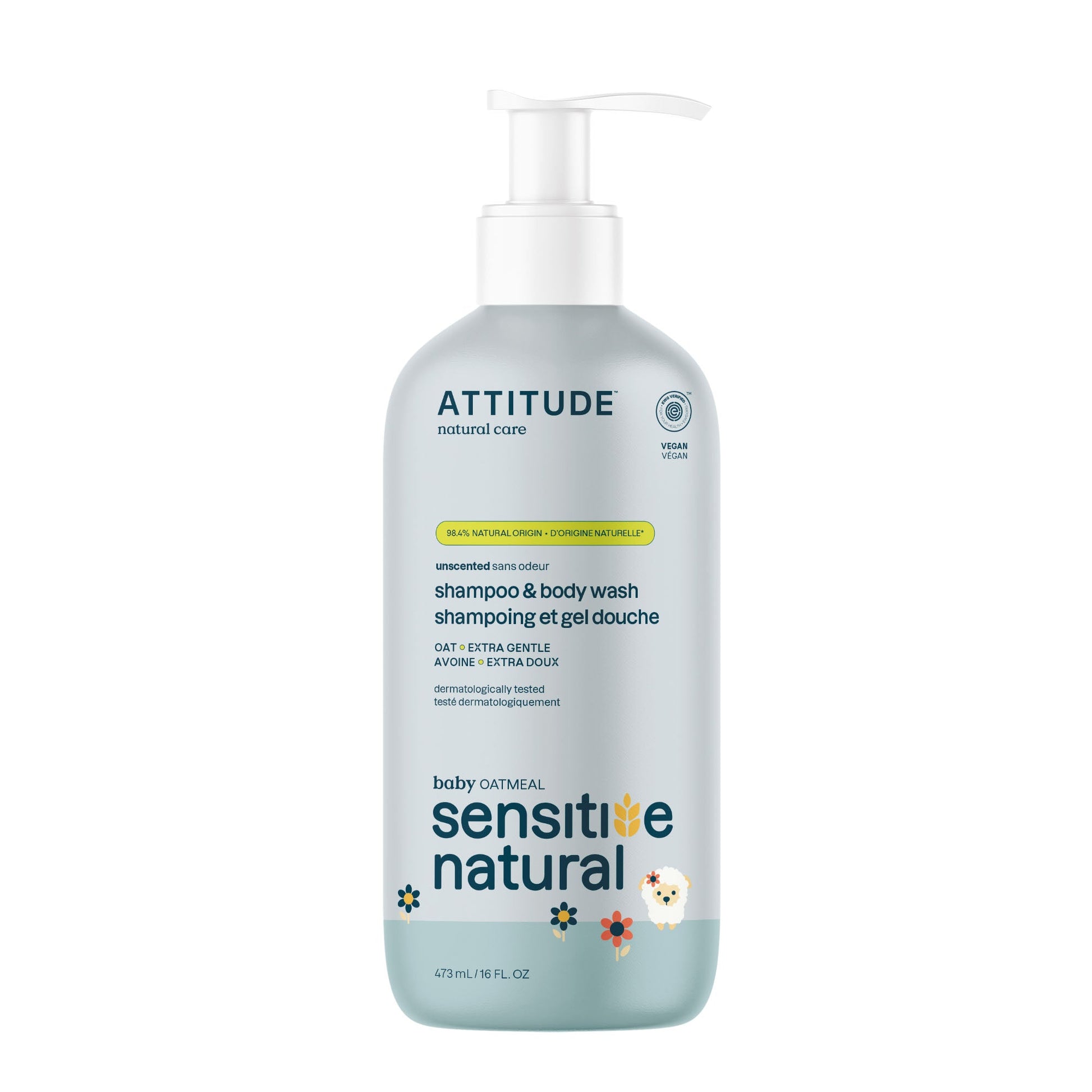 ATTITUDE BABY WASH,2IN1 FRAG FREE