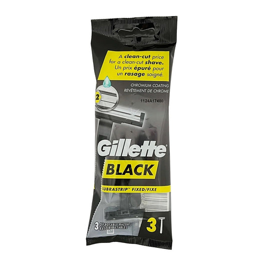 Gillette Mens Black Razor Disposable 3 Count (4in)