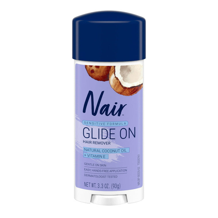 Nair Hair Remover Glide On Natural Coconut Oil 3.3oz