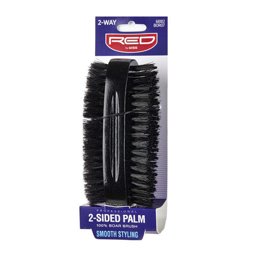 Kiss Red Brush Palm 2-Side Bristles (6in) 100% Boar