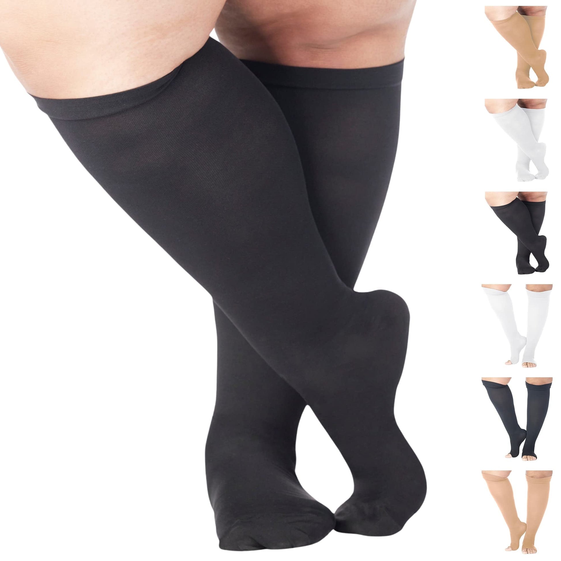 GNP SOCK UNISX OVR CALF 15-20MMHG WHT XL
