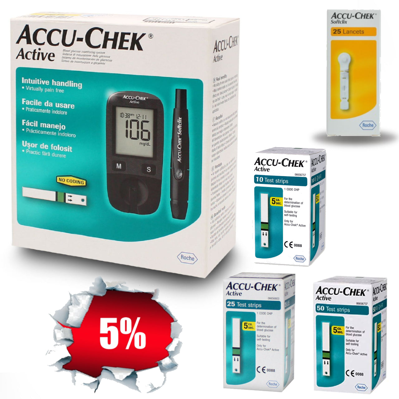 ACCU-CHEK GDE TST SI 60 CASH ONLY