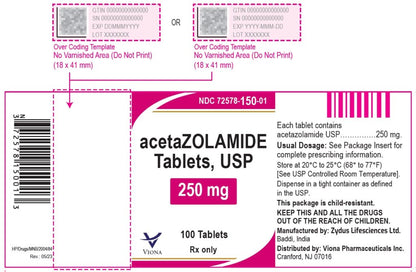 ACETAZOLAMIDE TB 250MG 100