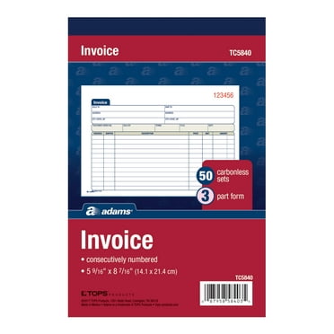 Adams Carbonless Money and Rent Receipt - Two Parts, 50 Sheets