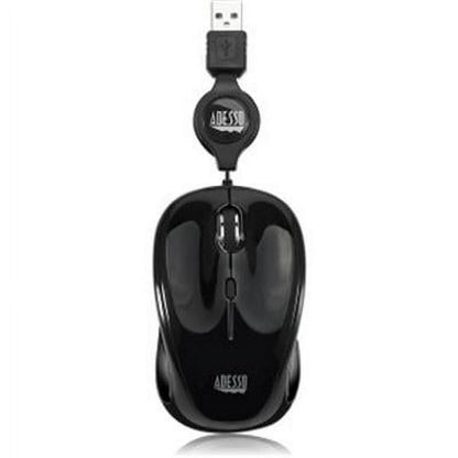 Adesso iMouse S8B USB Illuminated Retractable Mini Mouse - Black