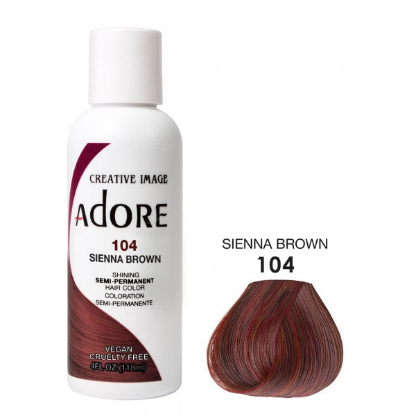 Adore Semi-Permanent Haircolor #104 Sienna Brown 4oz