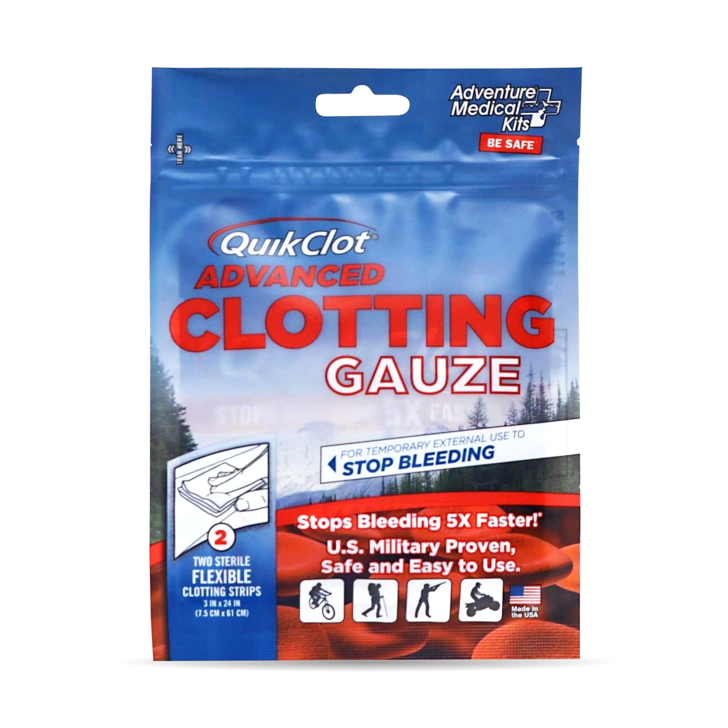 QUIKCLOT STOPS BLEEDING PA 5X