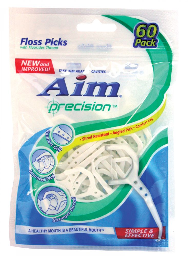 Aim Floss Picks Precision 60 Count