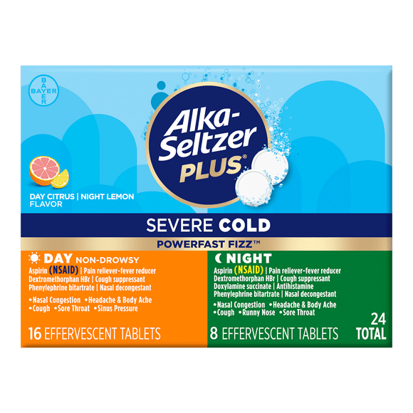 ALKA SELTZER+ COUGH&FLU ORANGE CHW 24CT