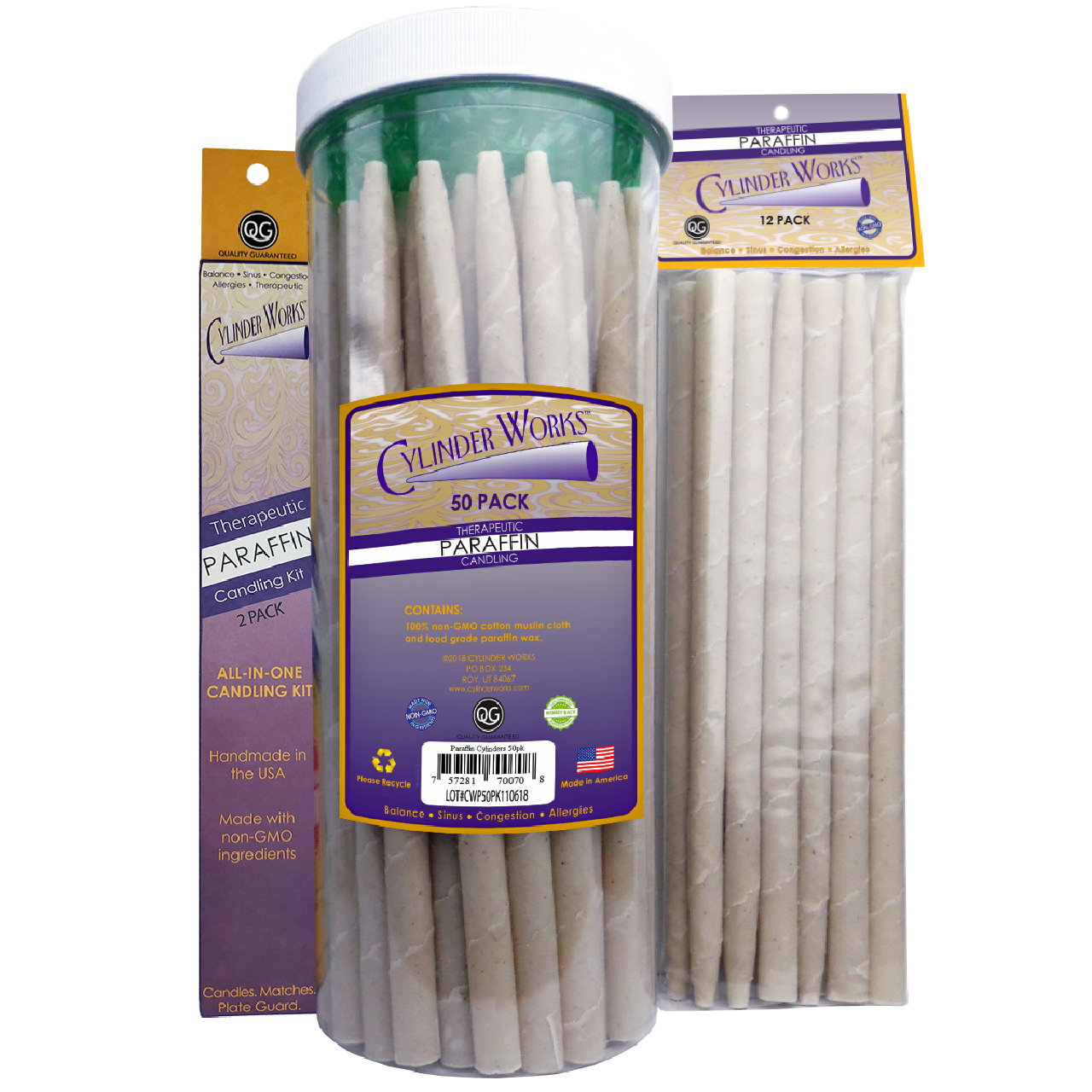 CYLINDER WORKS CANDLES,PARAFFIN,NATURAL