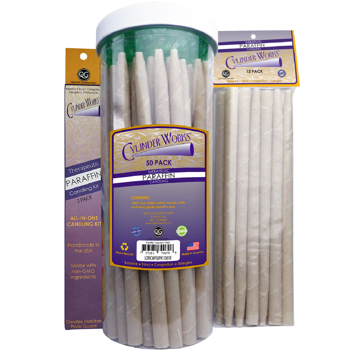 CYLINDER WORKS CANDLES,PARAFFIN,NATURAL