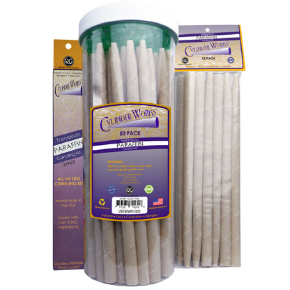 CYLINDER WORKS CANDLES,PARAFFIN,NATURAL