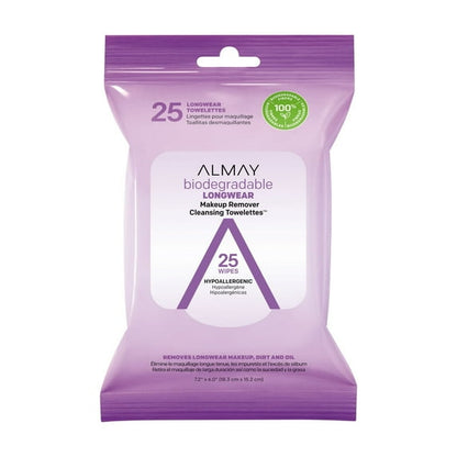 ALMAY Longwear Makeup Remover Cleansing Towelettes, 25 count