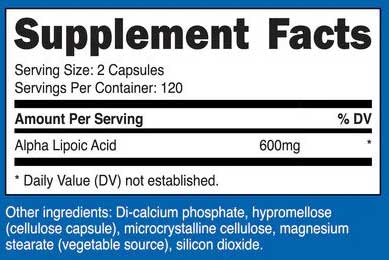 ALPHA LIPOIC ACID 600MG CAPS 30CT MASON