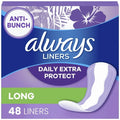Always Liners Extra Protect Long 48 Count Unscented