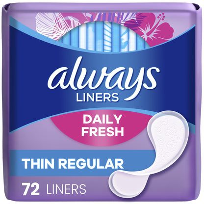 Always Daily Fresh Thin Layers Regular 72 Count Scented