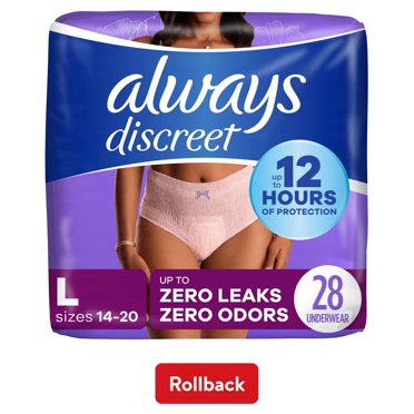 ALWAYS DISCREET MAX LRG U/G 3X17CT