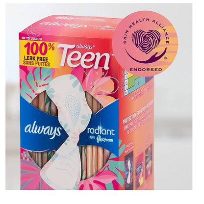 Always Pads Size 1 Teen Radiant 14 Count Regular