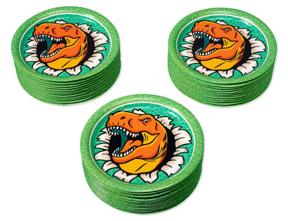Blue & Green Dinosaur 9" Dinner Party Plates, 8 count