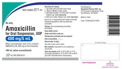 AMOXICILLIN PT 400MG/5ML 50ML