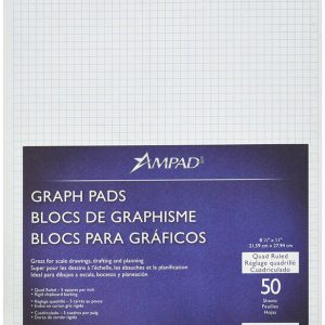 Ampad® Graph Pad, Glue Top, Graph Rule ( 4x 4), 50 Sheets