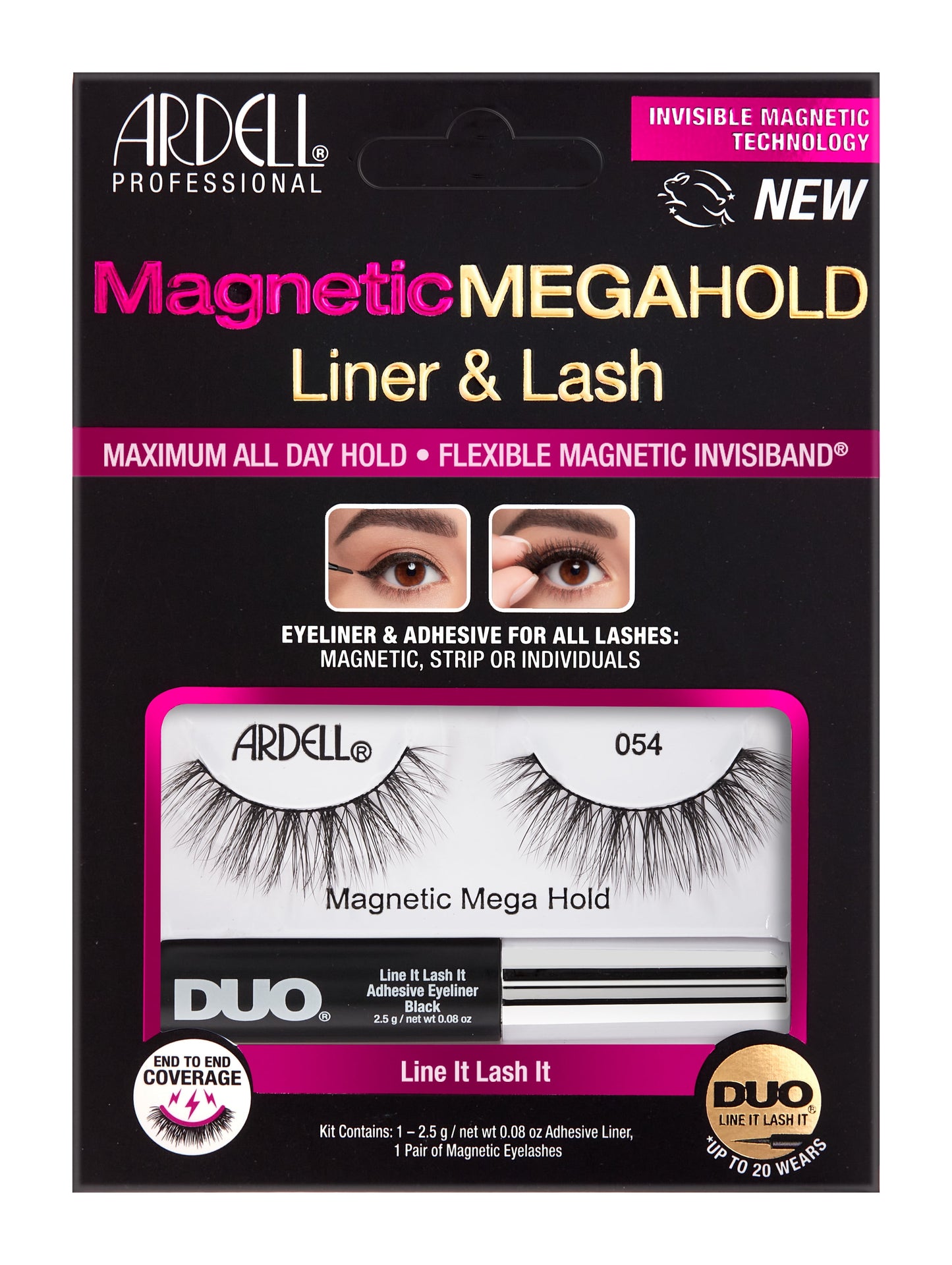 Ardell Magnetic MegaHold Liquid Liner & Lash Kit - 054 Black
