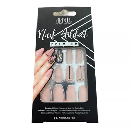 Ardell Nail Addict Premium Artificial Nail Set - Blush Geometric Crystals