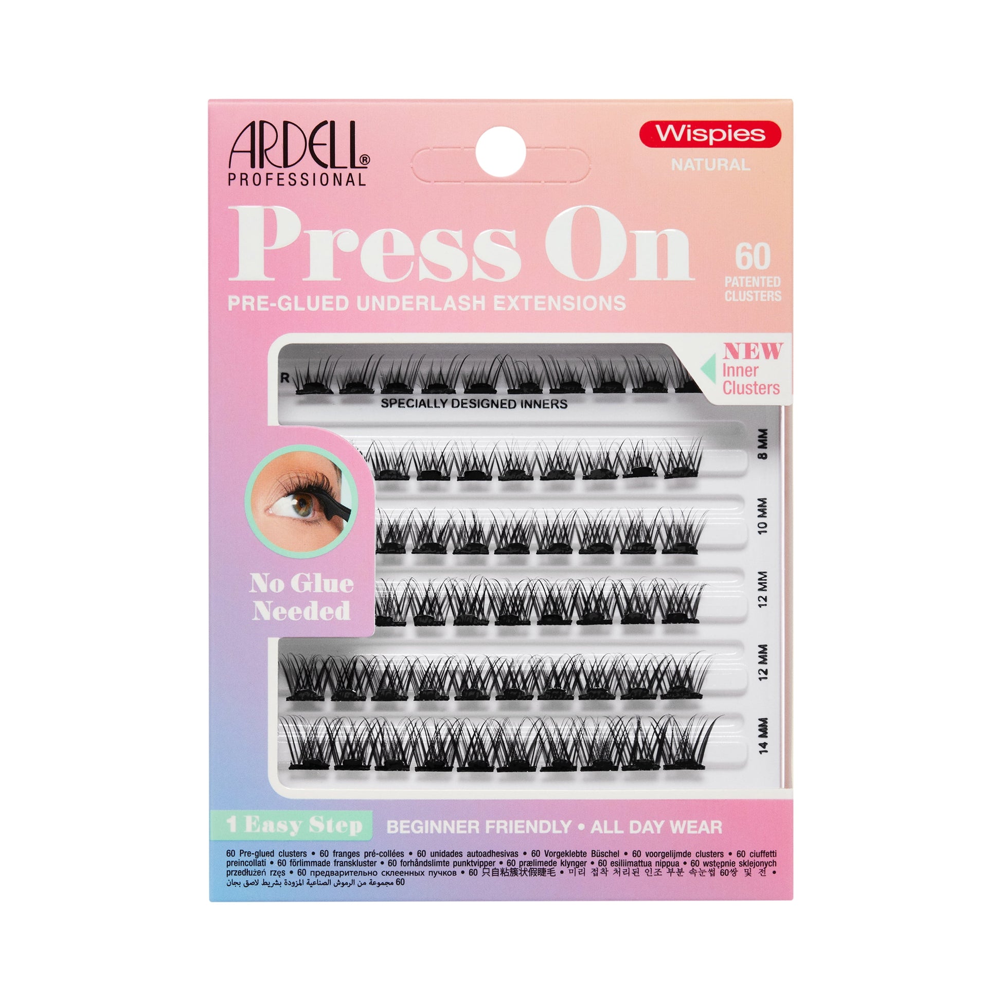 Ardell Press On Lashes Underlash Extensions With Applicator - Faux Mink Natural, 30 clusters