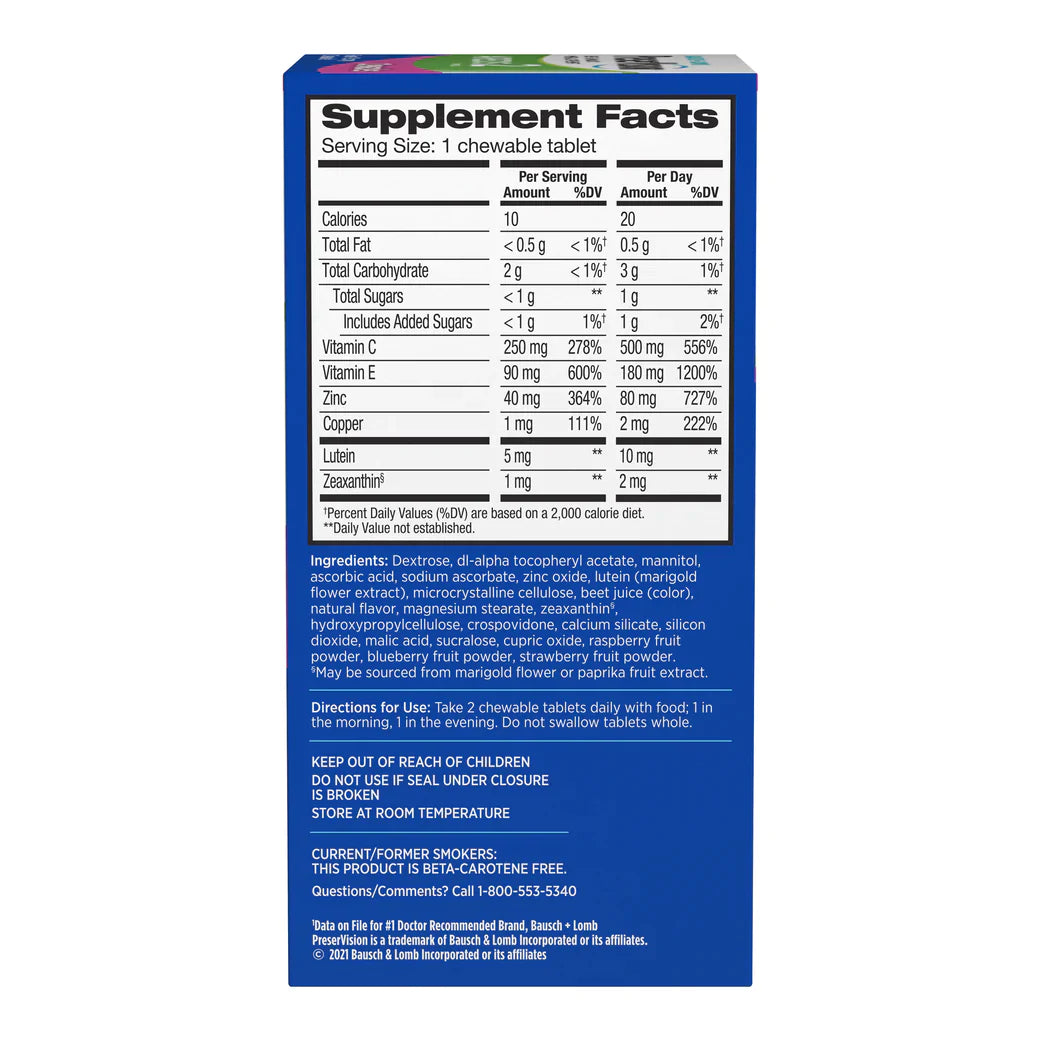 PRESERVISION AREDS 2 CHEWABLE TAB 60CT