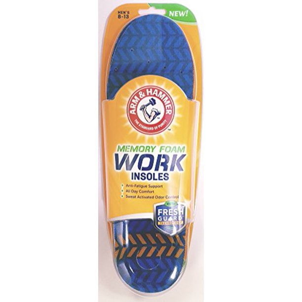 Arm & Hammer Work Insoles Memory Foam Mens 8-13