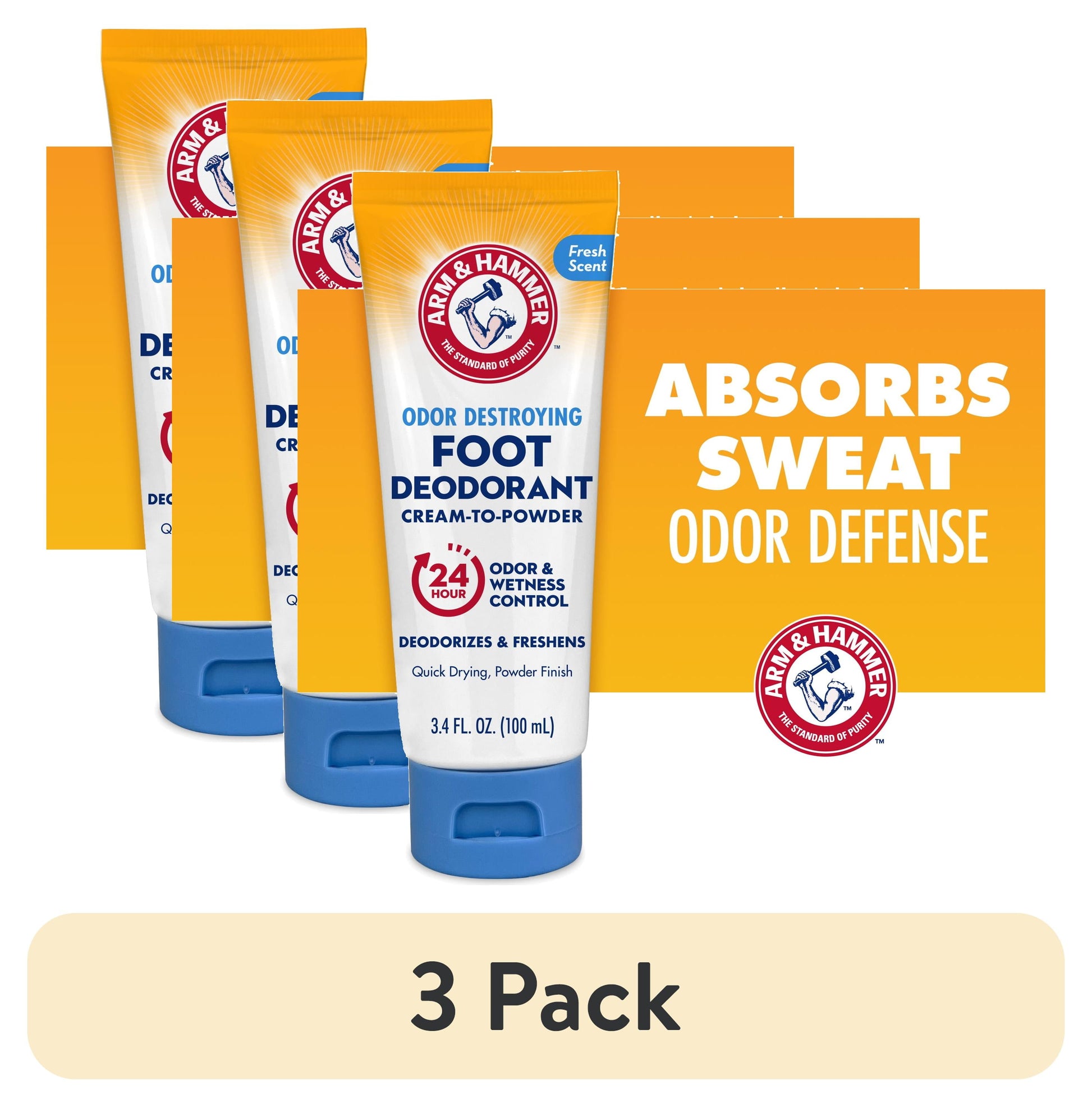 Arm & Hammer Foot Deodorant Cream-To-Powder 3.4oz