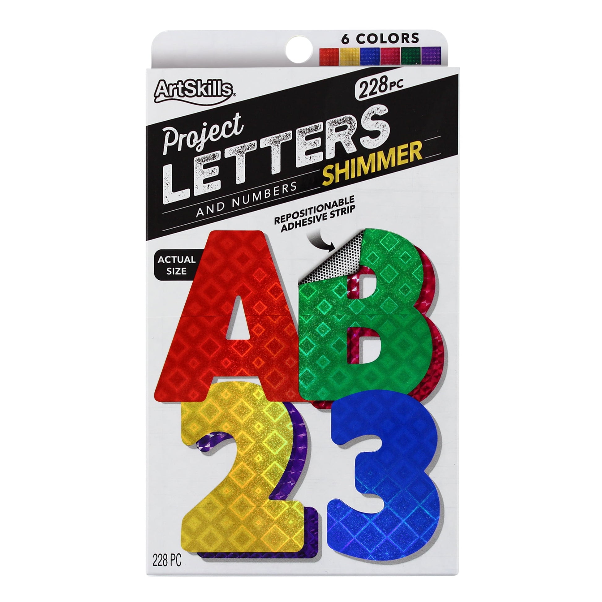 ArtSkills 2.5" Paper Poster Letters and Numbers - Holographic, 228 count