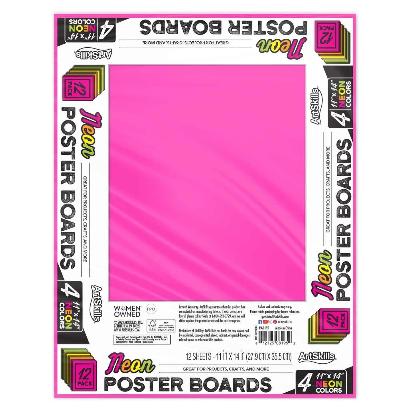 UCreate Neon Coated Poster Board, 1 count - Assorted Colors, 28" x 22"