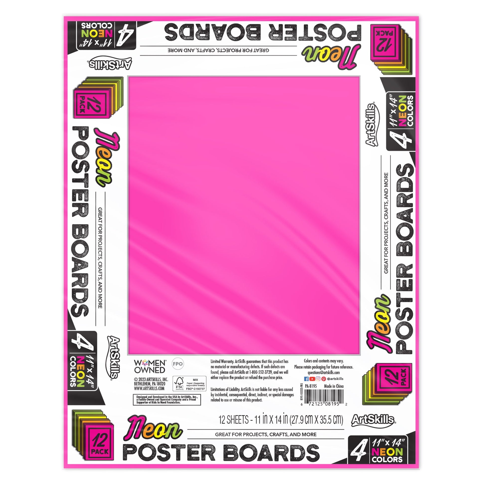 UCreate Neon Coated Poster Board, 1 count - Assorted Colors, 28" x 22"