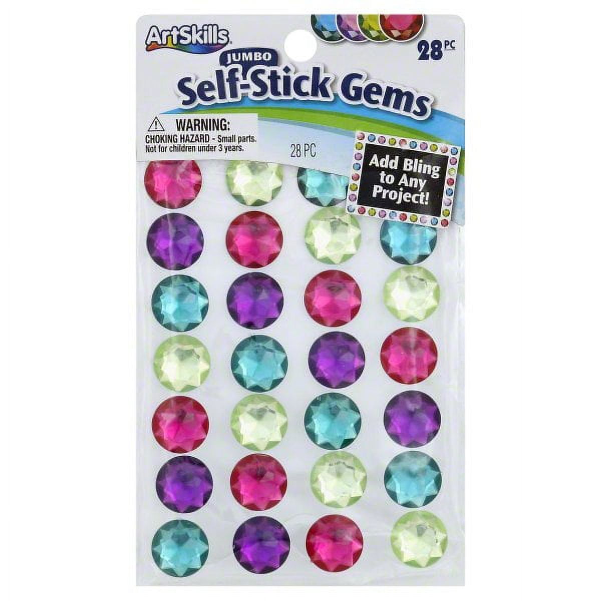 ArtSkills Self-Stick Jumbo Adhesive Gemstones - Assorted Colors, 28 count