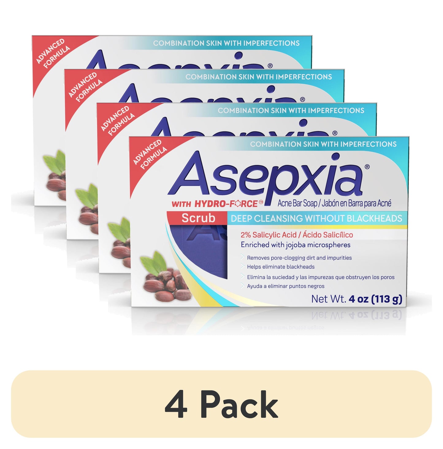 Asepxia Jojoba Cleansing Bar Soap Scrub For Acne