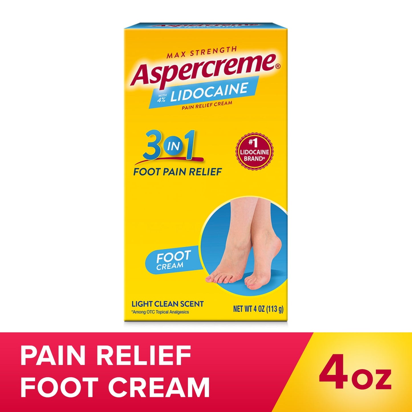 ASPERCREME CR 4% 120GM FOOT