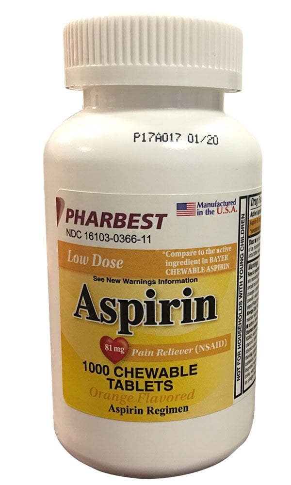 ASPIRIN CW 81MG 1000 ORANGE