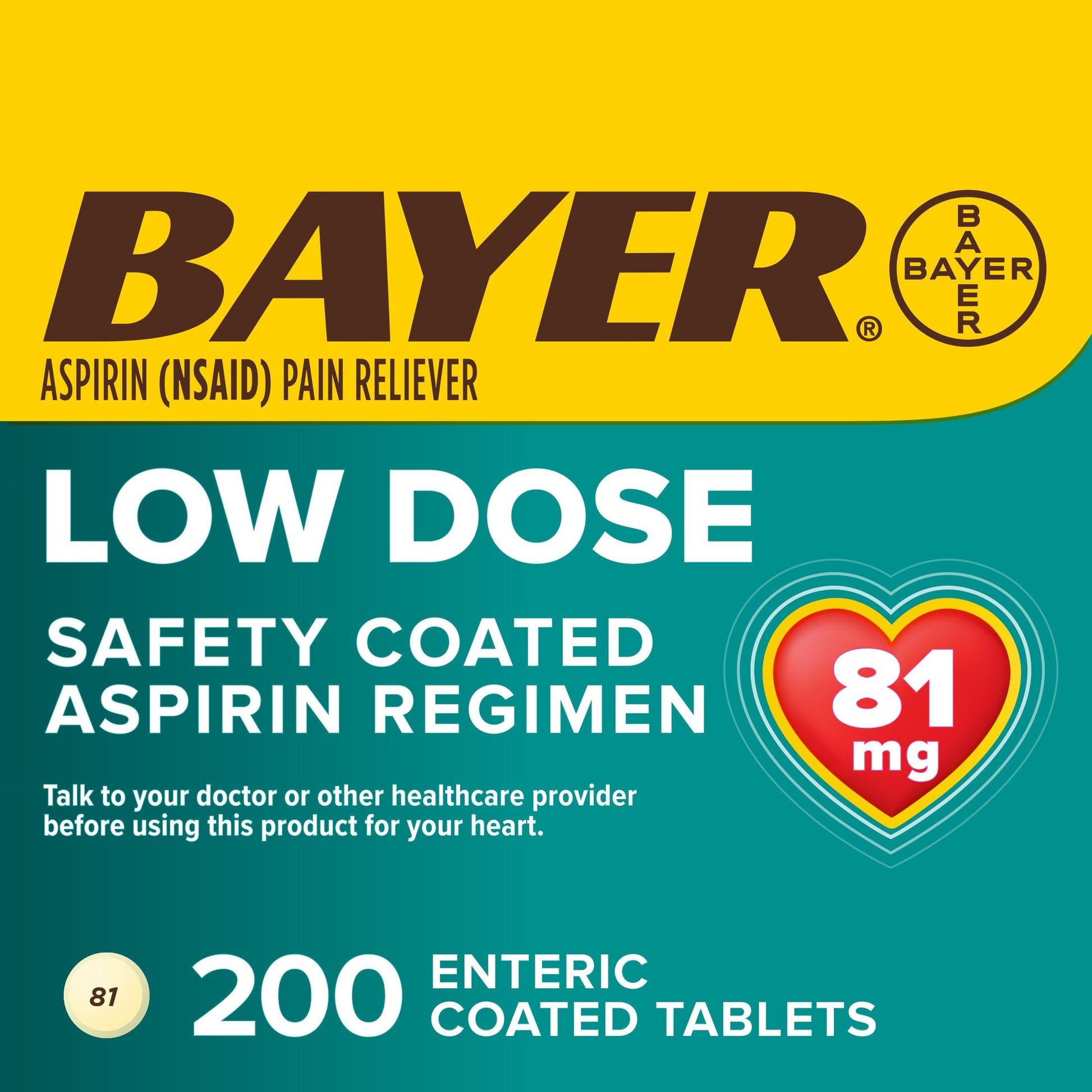 ASPIRIN ADT LWDS TB 81MG 200 EC