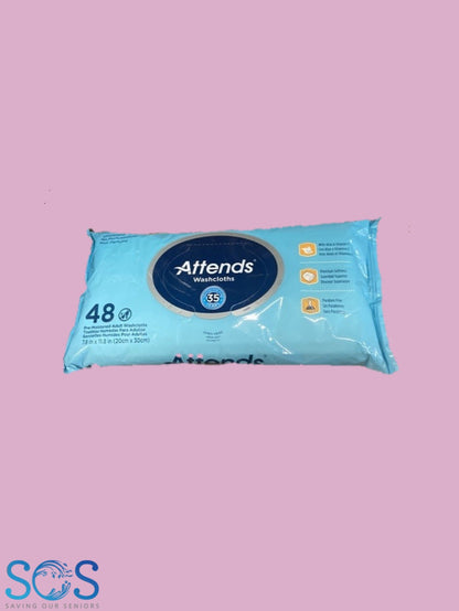 ATTENDS WASH CLOTH POP-UP 12X48CT