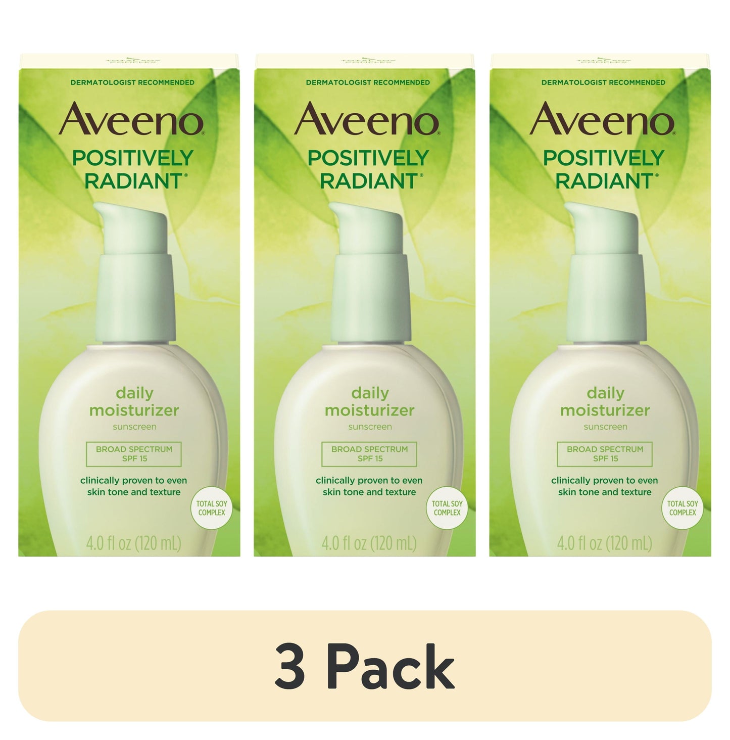 AVEENO POSITIVELY RADIANT SPF 15 LOT 4OZ