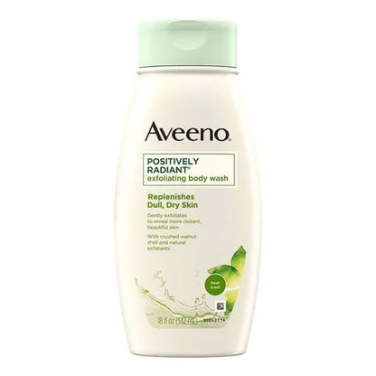 Aveeno Positively Radiant Body Wash Exfoliating 18oz