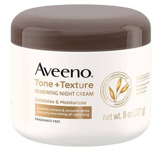 Aveeno Tone + Texture Renewing Night Cream 8oz Jar